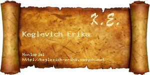 Keglevich Erika névjegykártya